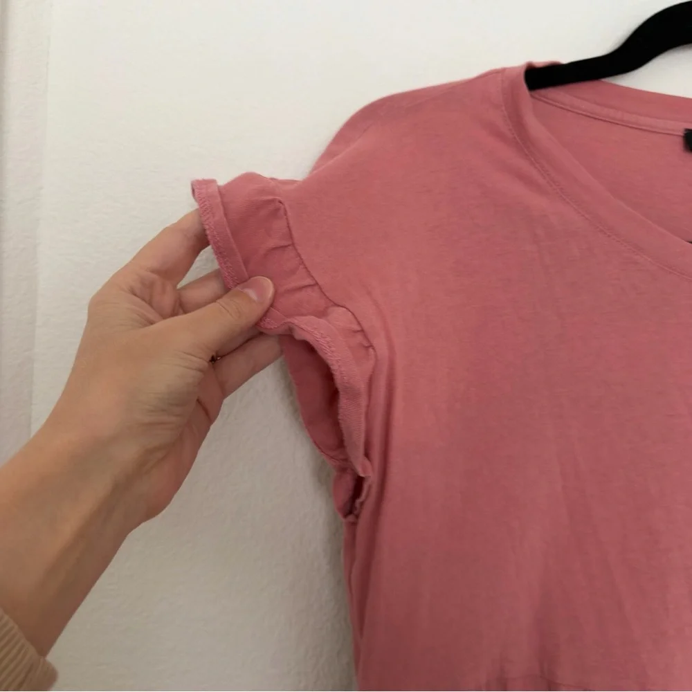 J. Crew Blush Pink Tiered Mini Dress Cotton Size XS Women’s Ruffle Sleeves - Picture 5 of 9